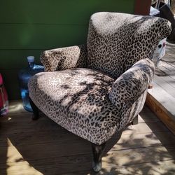 Two Cheetah Print Armchairs