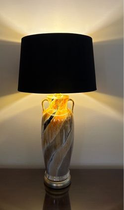 Large marbled glaze ceramic lamp