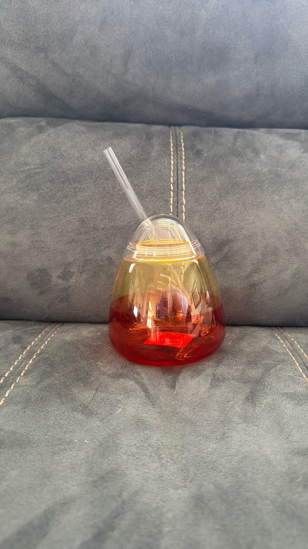 New With Tags Candy Corn Plastic Cup With Straw Halloween