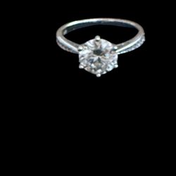 2.5 Ctw Lab Grown 14 K White Gold Ring . Size 7 Beautiful 