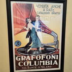 Grafofoni Columbia Framed Poster Print