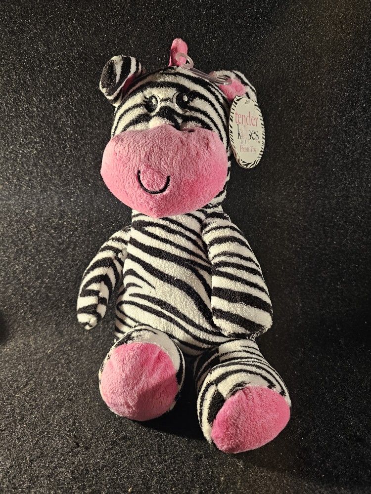 Vintage 2013 Tender Kisses Plush Zebra 15" Tall. New, Hard To Find!