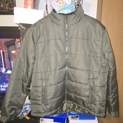 Surplus Men’s Y2K Jacket XL Full Zip Coat Quilted Puffer Hunting Outdoor Green