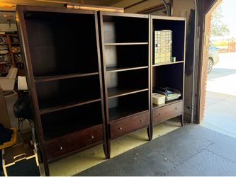 Solid Wood Bookcase with Drawer