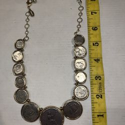Chico's Mixed-Metal Coin Bib Necklace