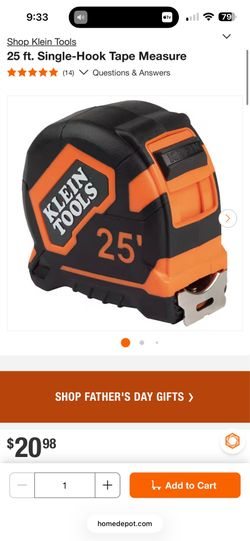 Klein tools tape measure 25ft