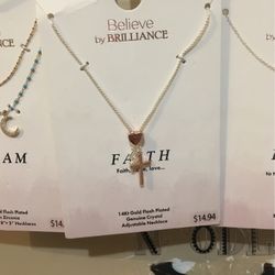 14 karat gold plated faith hope love necklace from new