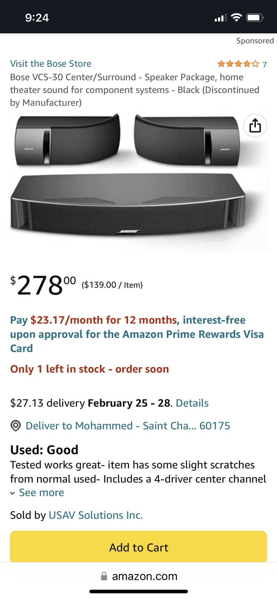 Home Theatre Package — Sony Receiver 7.2 Channel W/ Bose Speakers, PolkAudio Subwoofer And Sony BLu-ray Player 
