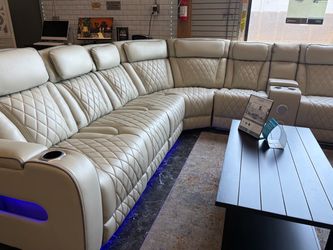 Home Theater Reclining Sectional w/ Bluetooth & LED Lights