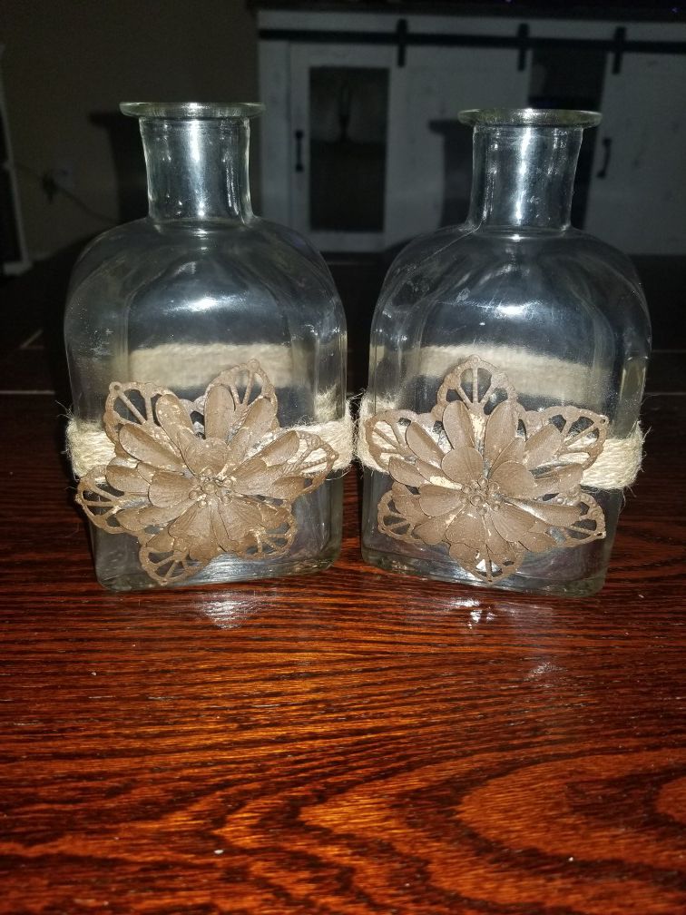 Decorative Bottles/Vases Pair