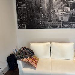 Cream IKEA Fabric Loveseat Couch EUC 