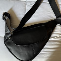 Black Leather Crossbody 