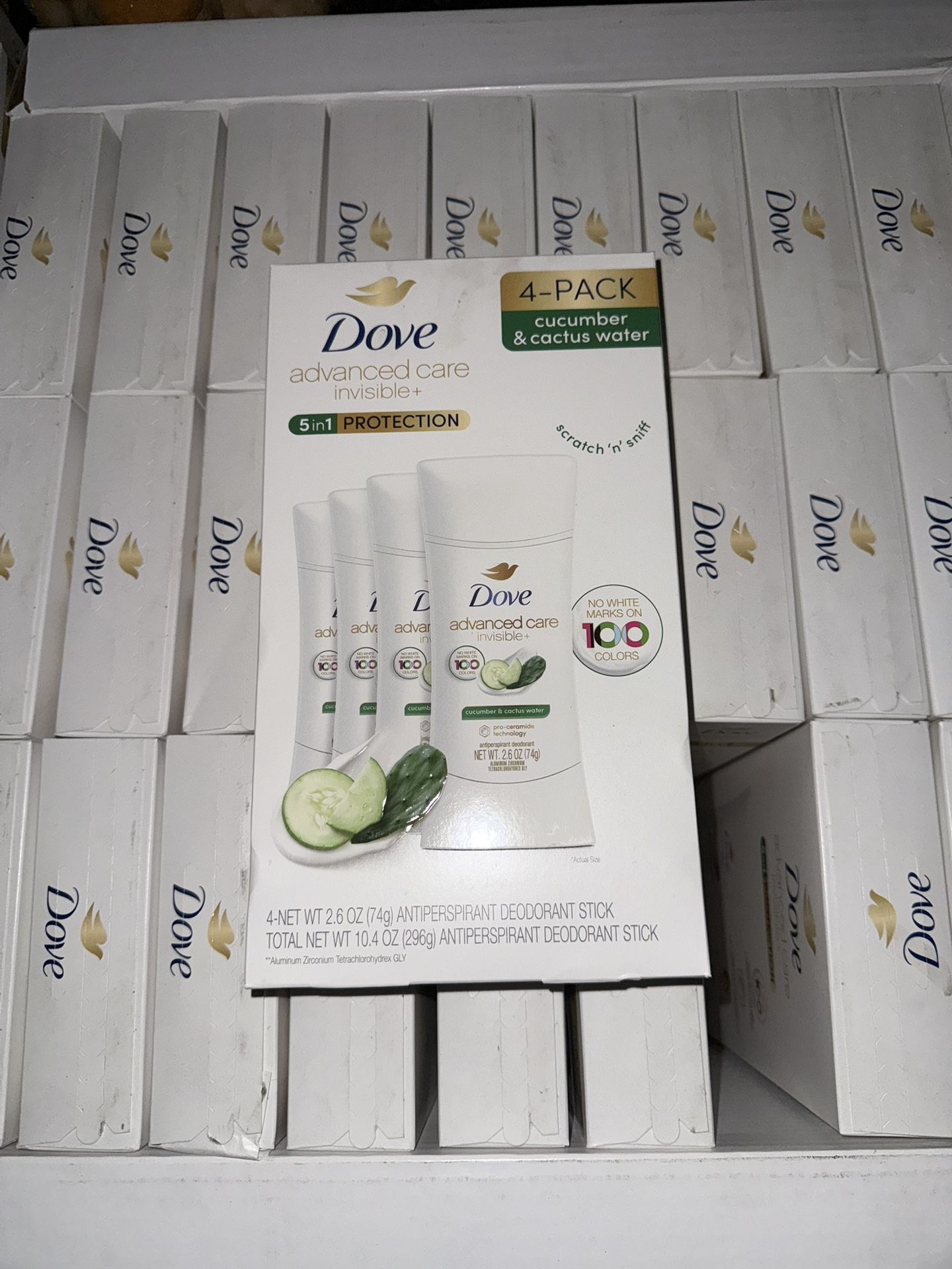Dove Cucumber/Cactus Water 5 in 1 Deodorant 4 Pack 