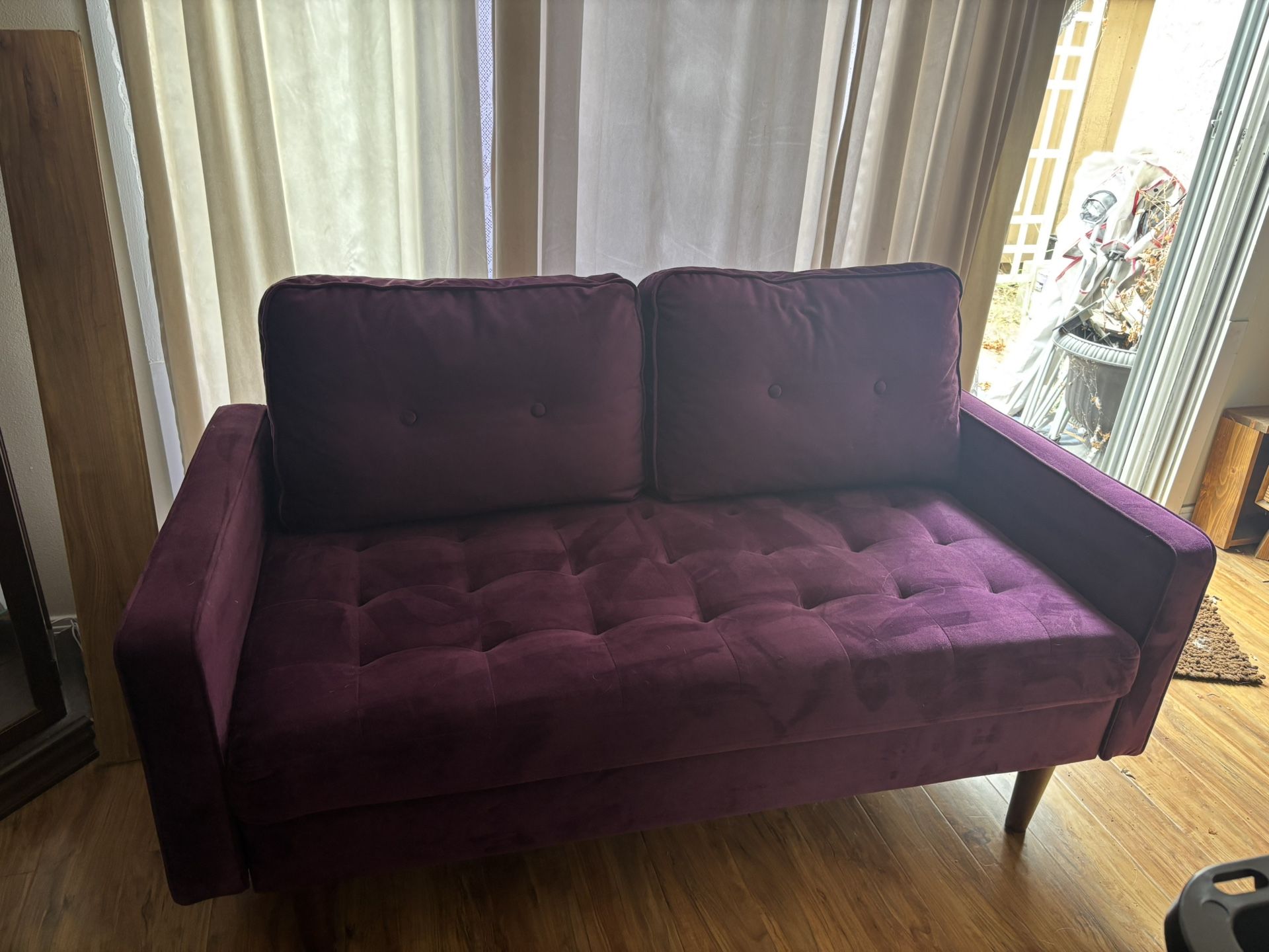 Couch Purple Velvet
