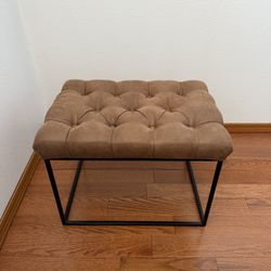 tufted stool - faux leather