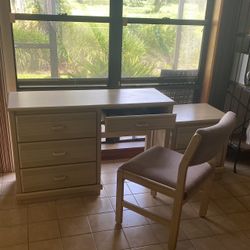Vintage Desk Set With Matching Night Stand 