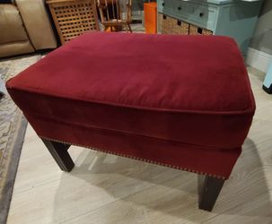 Gorgeous Red Velvet Pottery Barn Ottoman