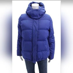 Lululemon Wunder Puff Hooded Down Quilted Jacket Coat Blue Puffer Size 8