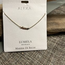 2409-PTT Lumiela “Alexa” Personalized Necklace Nickel Free Gold Color New