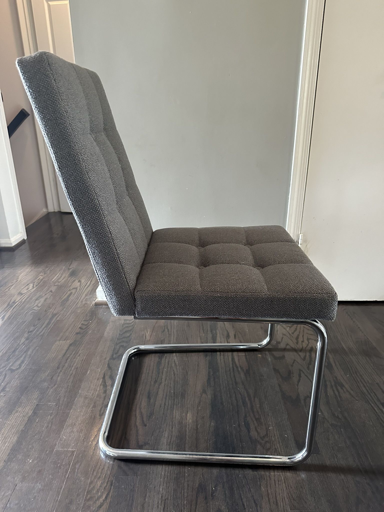 CB2 Two Grey Dining Chairs