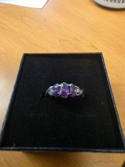 Sterling silver purple amethyst ring