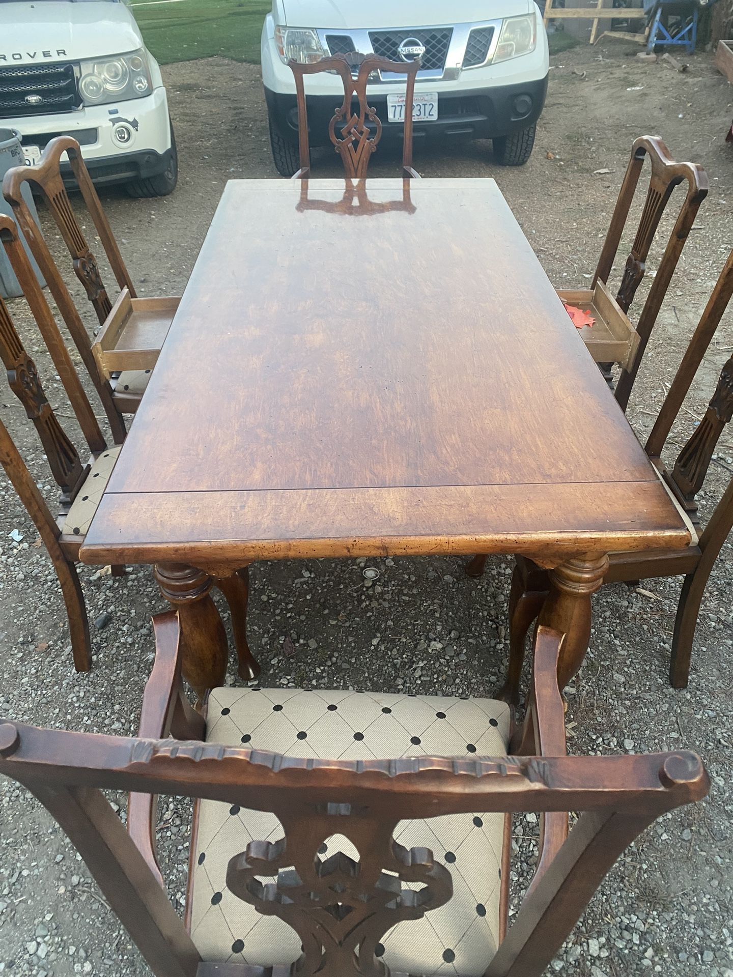 Wood Table with 6 Chairs 