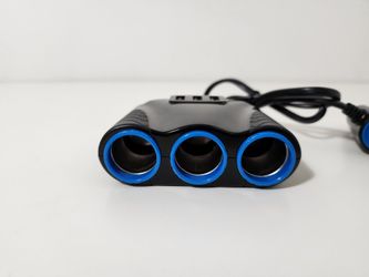 3 Way Car Lighter Socket Splitter 3-USB Charger Automotive Charging Power Adapter Vehicle Supplies