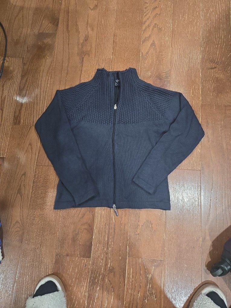 Clorinda Made In Italy, Merino Wool Blend, Navy Blue, M