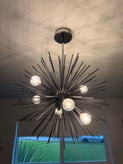 Dierdre 6 light Sputnik black sphere chandelier
