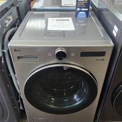 5.0 cu. ft. Mega Capacity Smart Front Load Electric All-in-One Washer Drver Combo with TurboWash 360 in Graphite Steel
