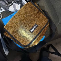 Supreme Velvet Leopard Messenger Bag New