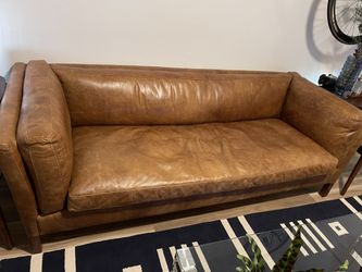 Edloe Finch Finley Sofa Mid Century Modern Couch Top Grain