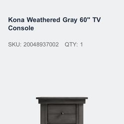 Bob’s Kona Weathered Gray TV Console And Side Table