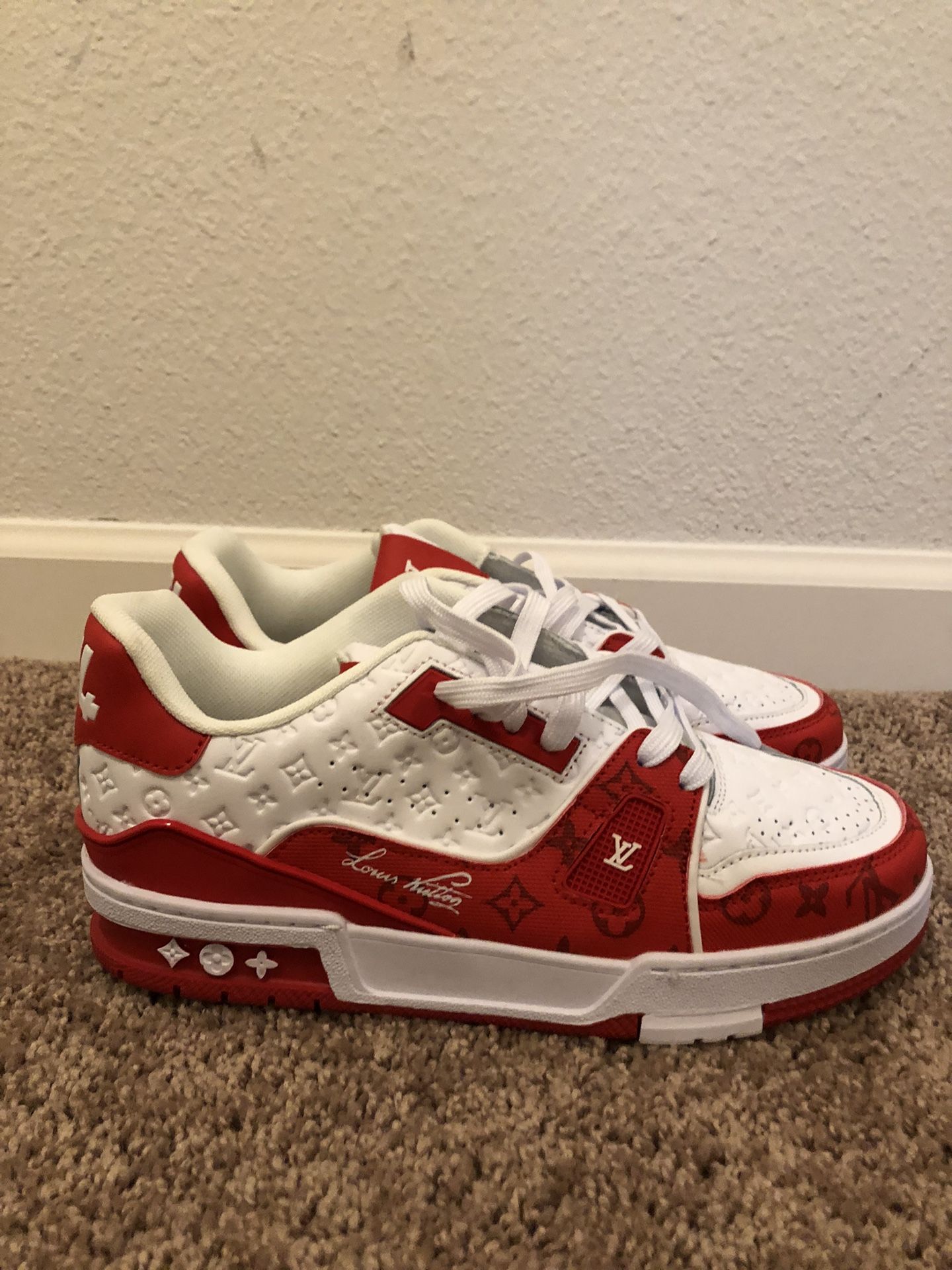 Louis Vuitton Virgil Red & White Sneakers