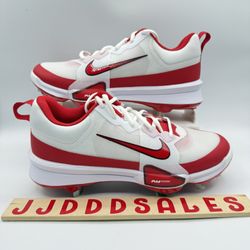Nike Force Zoom Trout 9 Metal Baseball Cleats White Red FB2907-104 Men’s Sizes