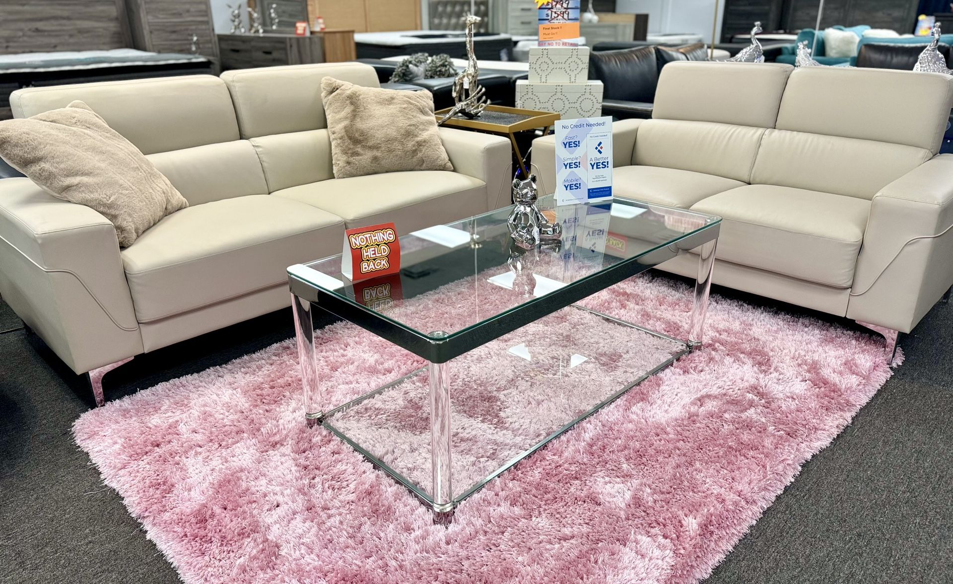 ✅😱Final Stock Sale Now Living Room Furniture Package✅Beautiful Beige Sofa&Loveseat +Coffe Table+Two End Tables $799✅🔥
