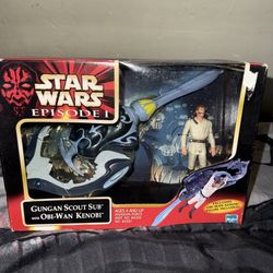 Hasbro Star Wars episode 1 gungan scout sub with Obi-Wan Kenobi brand new