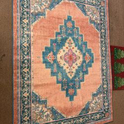 Colorful Area Rug with pad 5’x7’(86”x62”)