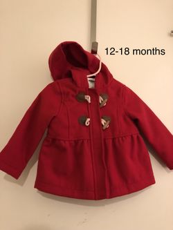 Girls coat jacket red peacoat 12 months Old navy