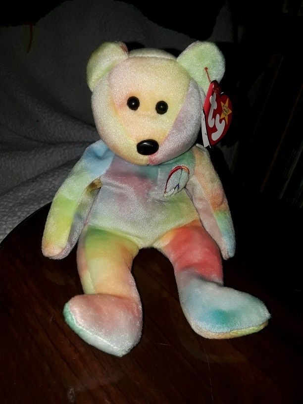 Peace The Bear Original Retired Beanie Baby