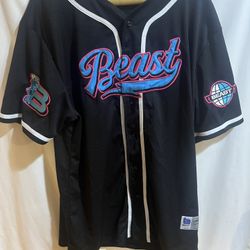 MrBeast BASEBALL JERSEY Official Black Size Medium RARE & ORIGINAL Used Good Condition $60 Meet Up In Irving @dfwgoods 