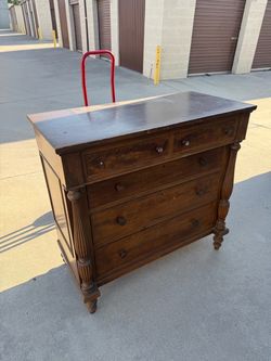 Vintage Federal Flame Mahogany Tall Chest of Drawers