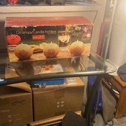 Oil Lamp Candle Holders Set Of Three