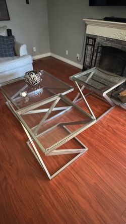 Coffee table and 2 side tables