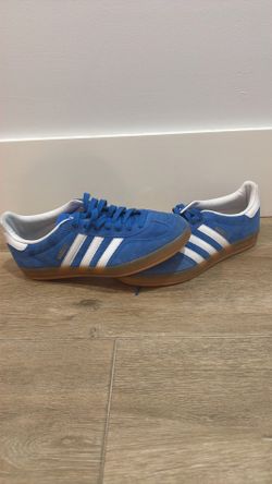 Blue adidas gazelles