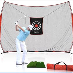 Gagalileo Golf Hitting Net with Target：Professional Heavy Duty Practice Net for Driver Swing Training Backyard Garage