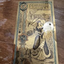 $5 New Hampshire Goldback