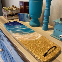 Resin And Gold Flake Test Or Charcuterie Board 