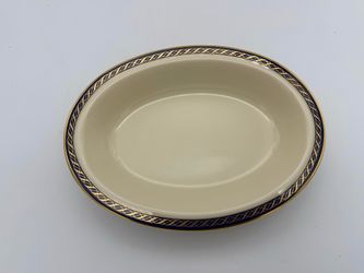 Lenox Hamilton Oval Vegetable Bowl 8" Presidential Collection Cobalt Gold