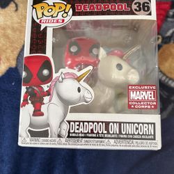 Funko Pop Deadpool Number 36- Deadpool On Unicorn New Inbox